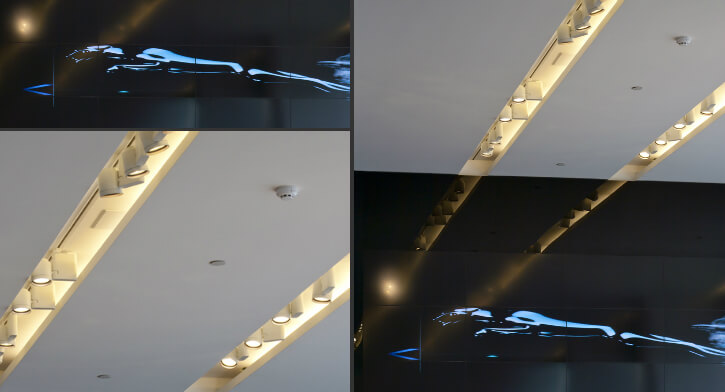 מנורות קיר בפרויקט תאורה באולם תצוגה של יגואר